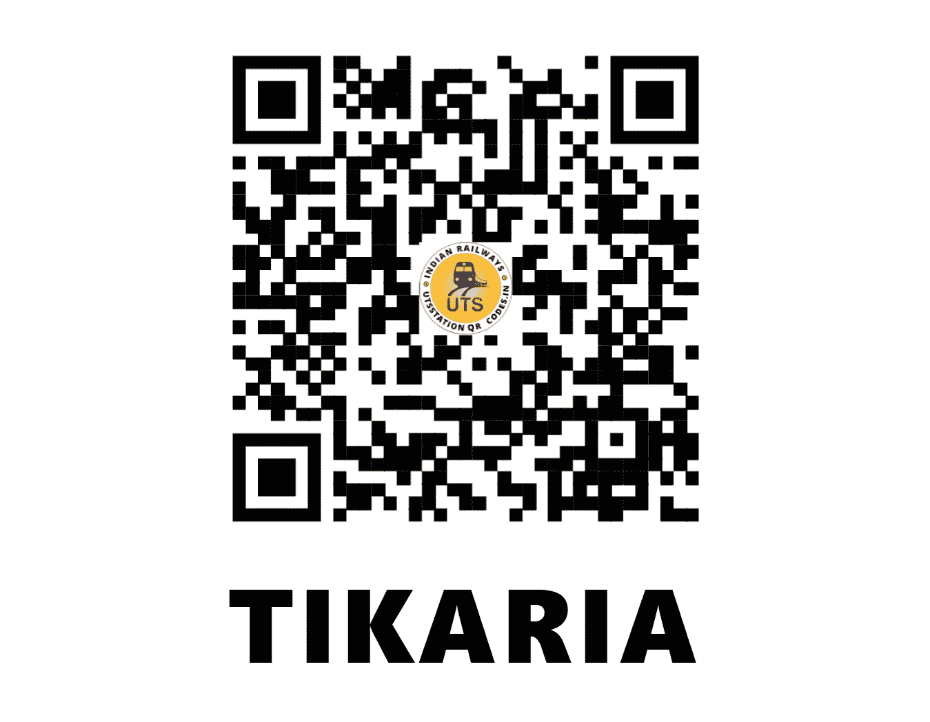 UTS QR Code for TIKARIA - TKYR (WC - UTTAR PRADESH)